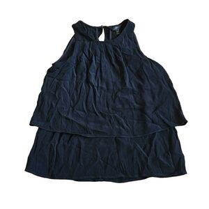 J crew womens Sz 0 black layered blouse